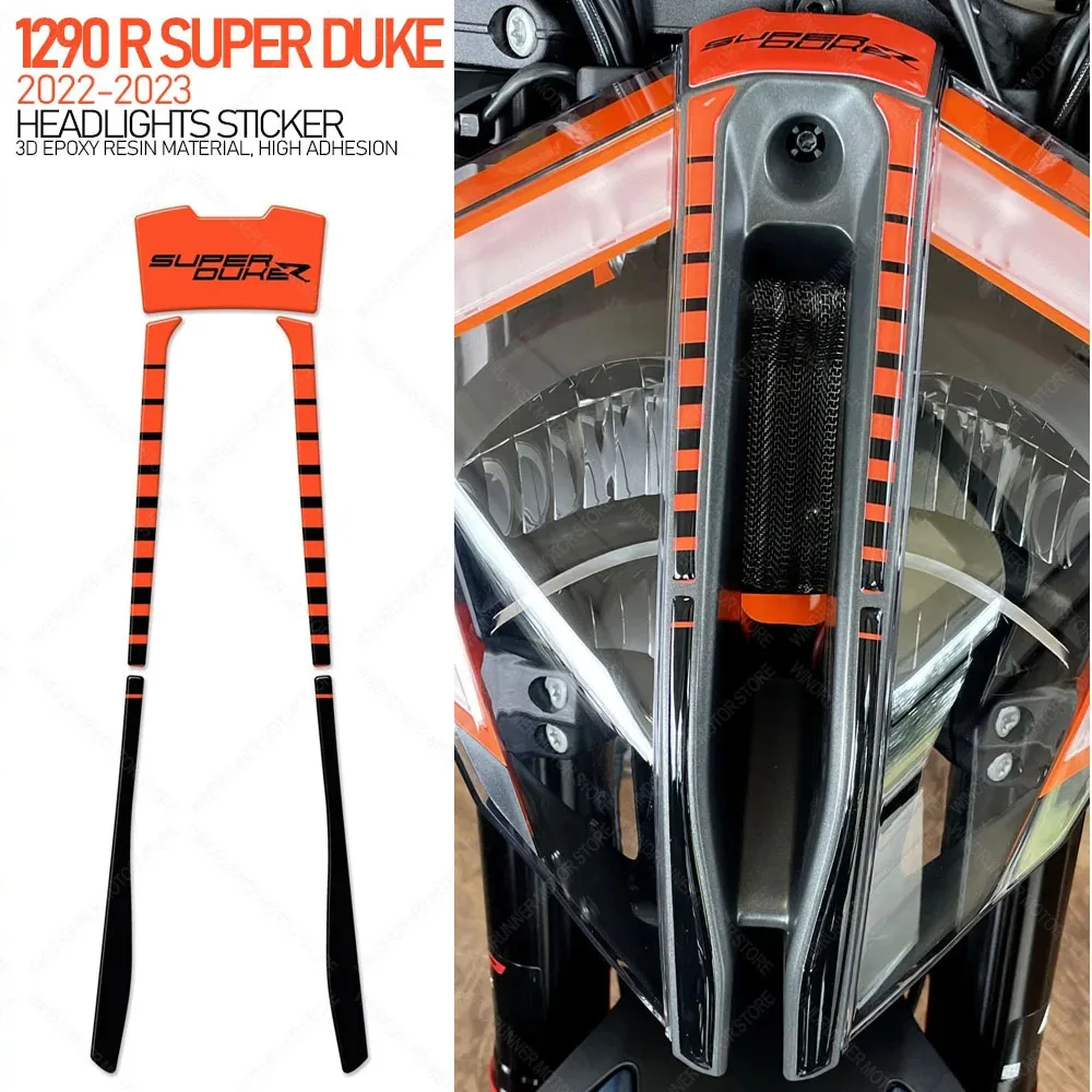 For 1290 R Super Duke 2022-2023 Motorcycle Waterproof Protection Sticker Headlights Stickers 3D Epoxy Resin Protective Sticker