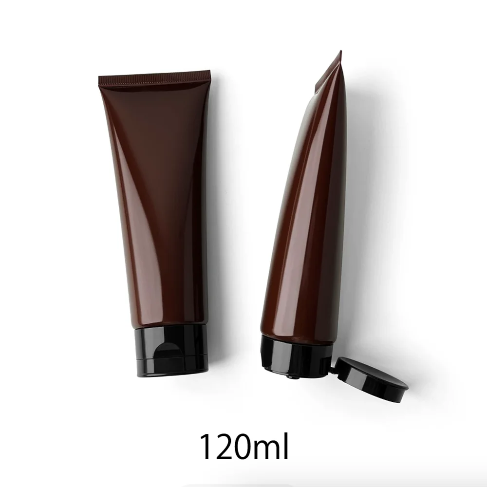 120ml 120g Brown Plastic Soft Tube Empty Cosmetic Squeeze Bottle Body Lotion Cream Shampoo Refillable Container