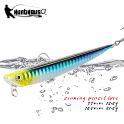 Hunthouse Sinking Pencil Fishing Lure 99mm/18.5g 155mm/31.5g Swimbait For Sea Bass Bluefish Hard Bait Fish Tackle