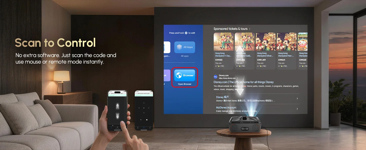A9TL 4K-Unterstützter Projektor, Native 1080P, Netflix Offiziell Zertifiziert, Autofokus-Projektor, Dolby, Bluetooth, HDR, Heimkino 2026 – Detail 18