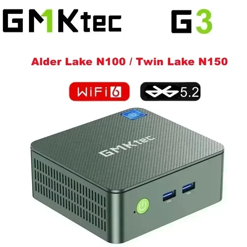 GMKtec G3 MINI PC Alder Lake N100 / Twin Lake N150 Windows 11 Pro DDR4 M.2 2280 NVMe SSD PCIE 3.0 WIFI6 BT5.2 4K@60H Mini PC