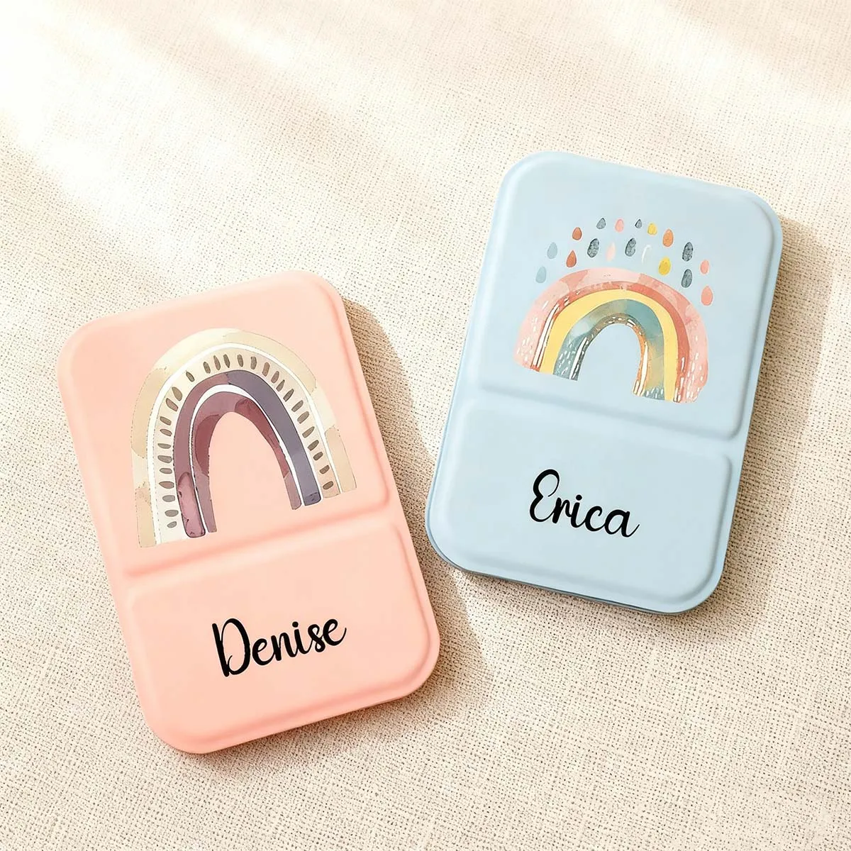 Custom Ultra-Thin PU Leather Folding Mirror Foldable and standable Outdoor camping folding beauty mirror Mother's Day Gentle Lu