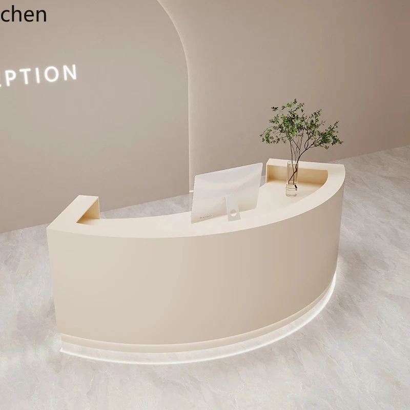 PYH black light luxury clothing checkout page beauty company front desk reception table curved paint