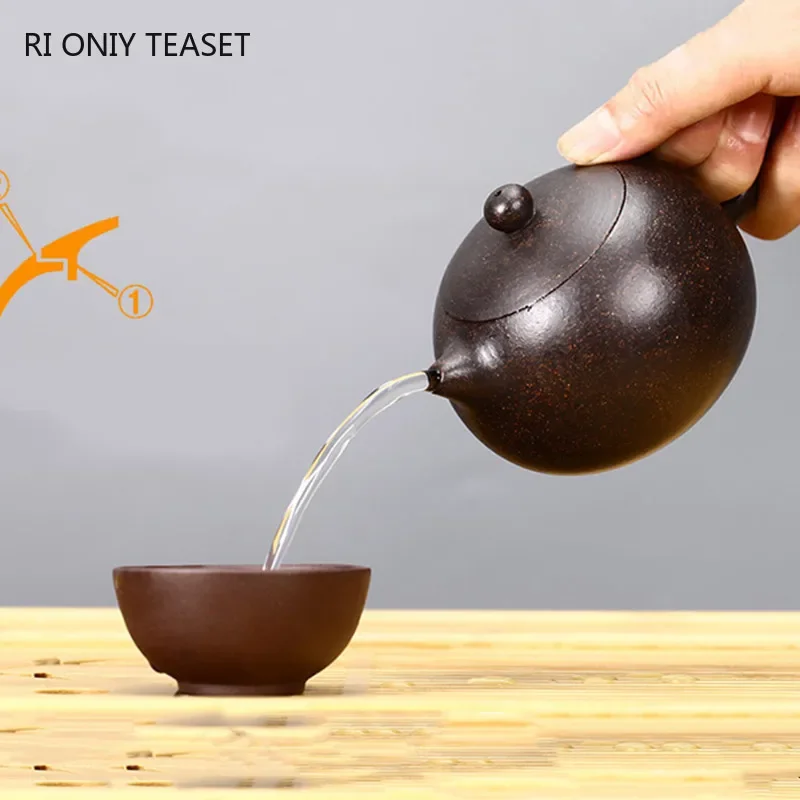 Yixing Purple Clay Teapot Famous Handmade Ball Hole Filter Xishi Tea Pot Chinese Authentic Zisha Tea Set Kettle Customized Gifts