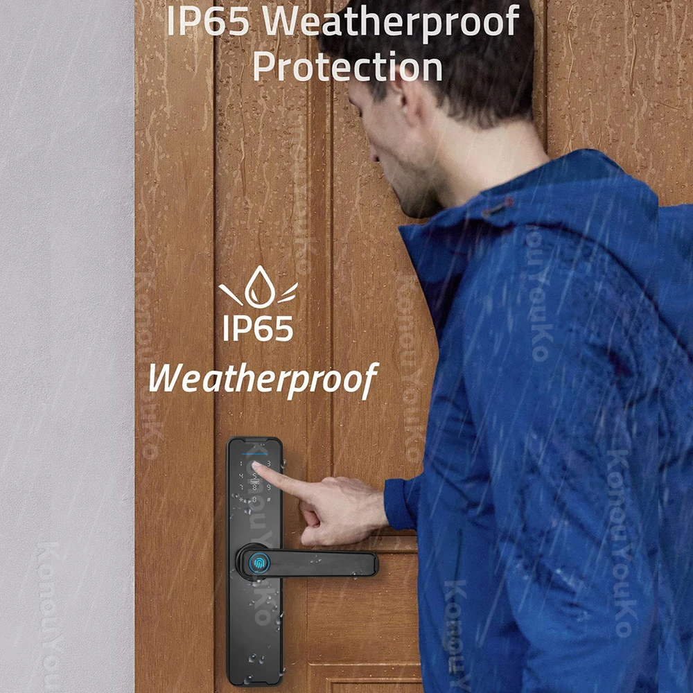 Tuya Smart Home fechadura eletrônica, Impressão digital biométrico, Digital Door Lock Key, Cartão de senha, Proteção Casas de Segurança, Vida inteligente