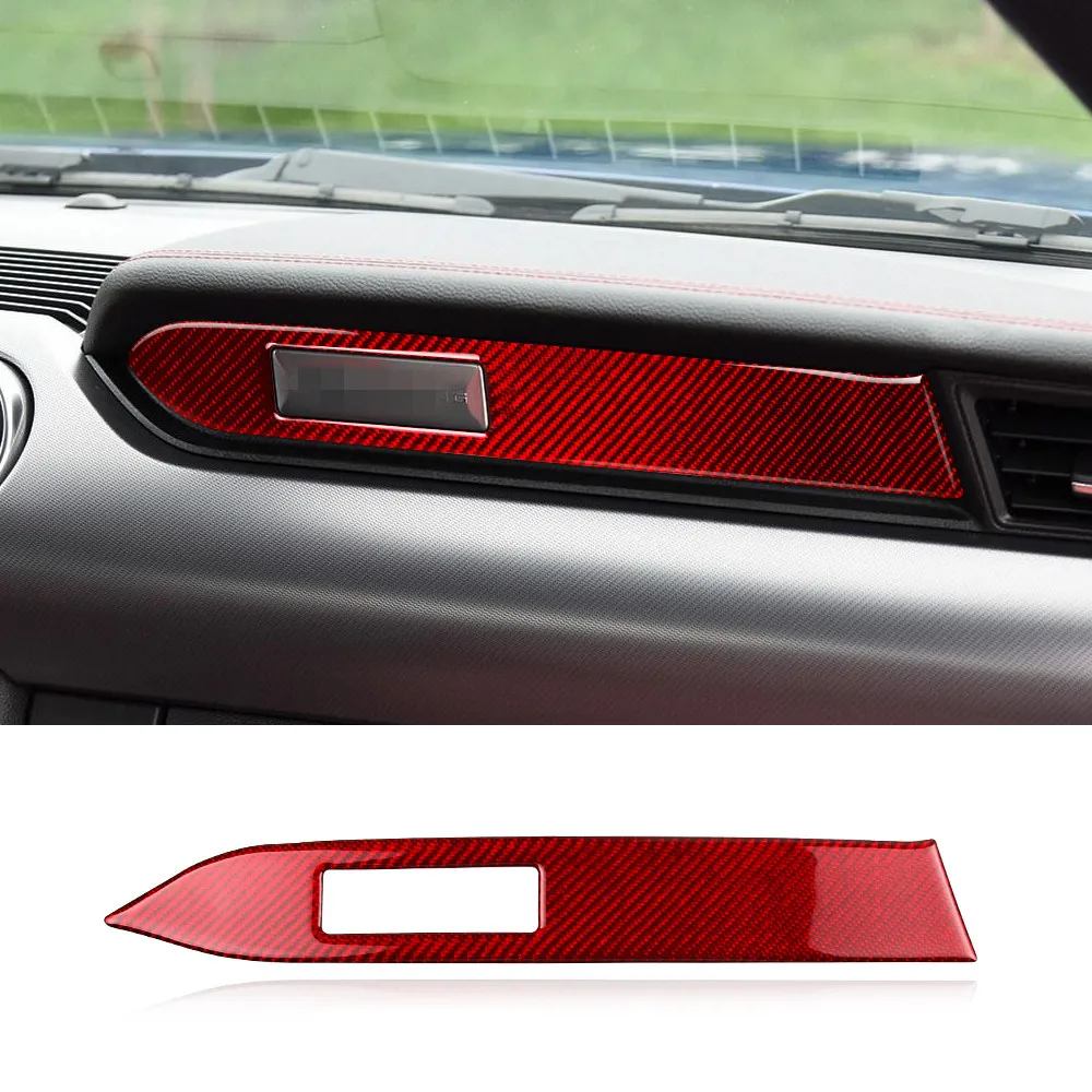 

1 Piece Carbon Fiber Car Interior Dashboard Co-pilot Panel Cover Trim Sticker for Ford Mustang 2015-2023