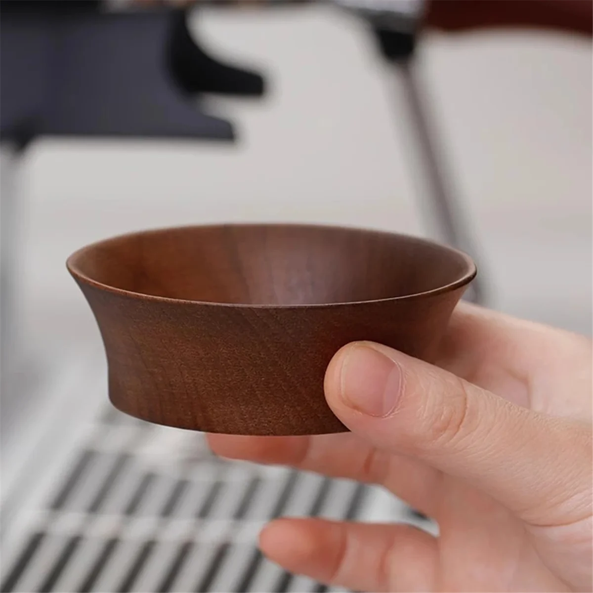 popular Coffee Dosing Ring Funnel Magnetic 58MM Walnut for Delonghi E61 Portafilter Espresso Accessories