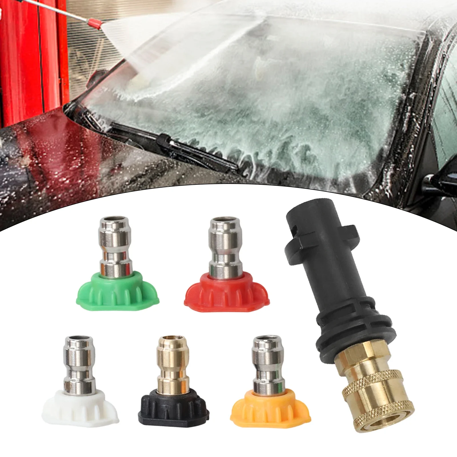 

Латунный резиновый адаптер для сопла, как показано на рисунке. Быстроразъемное сопло. Латунная и резиновая конструкция. Настраиваемые углы распыления.