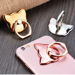 Metal Cat Head Original Ring Holder 360° Rotating Phone Grip Holder Smartphone New Year Gift