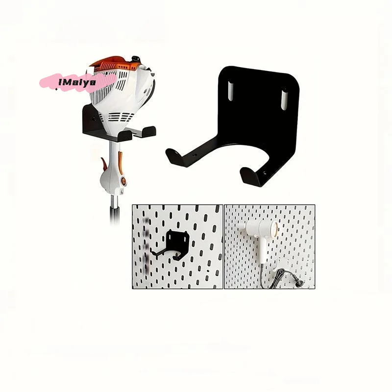 Picture 4: M-1Pcs Storage Hook With Ventilation Slots Black Metal Tool Easy-to-Install Garage Organizer For Lawn Mowers And Branch Trimmers