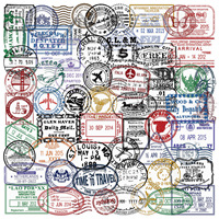 10/30/50PCS Transparent Retro Stamps Sticker DIY Phone Laptop Luggage Skateboard Graffiti Decals Fun for Gift