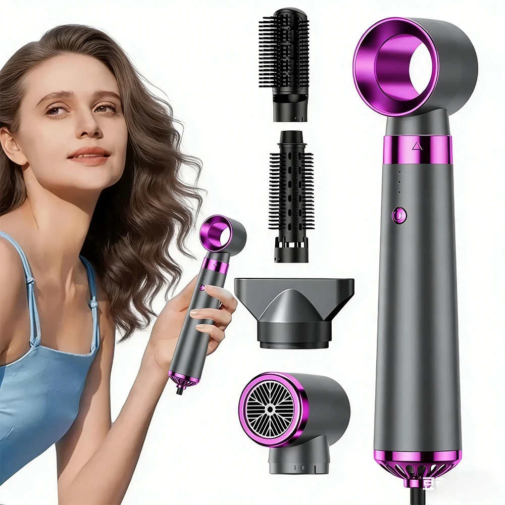 

Electric Hair Dryer 5 In 1 Multifunctional Straight Hair Curly Hairs Portable Negative Ion Hair Care Curler Blow Dryer Fast Dry