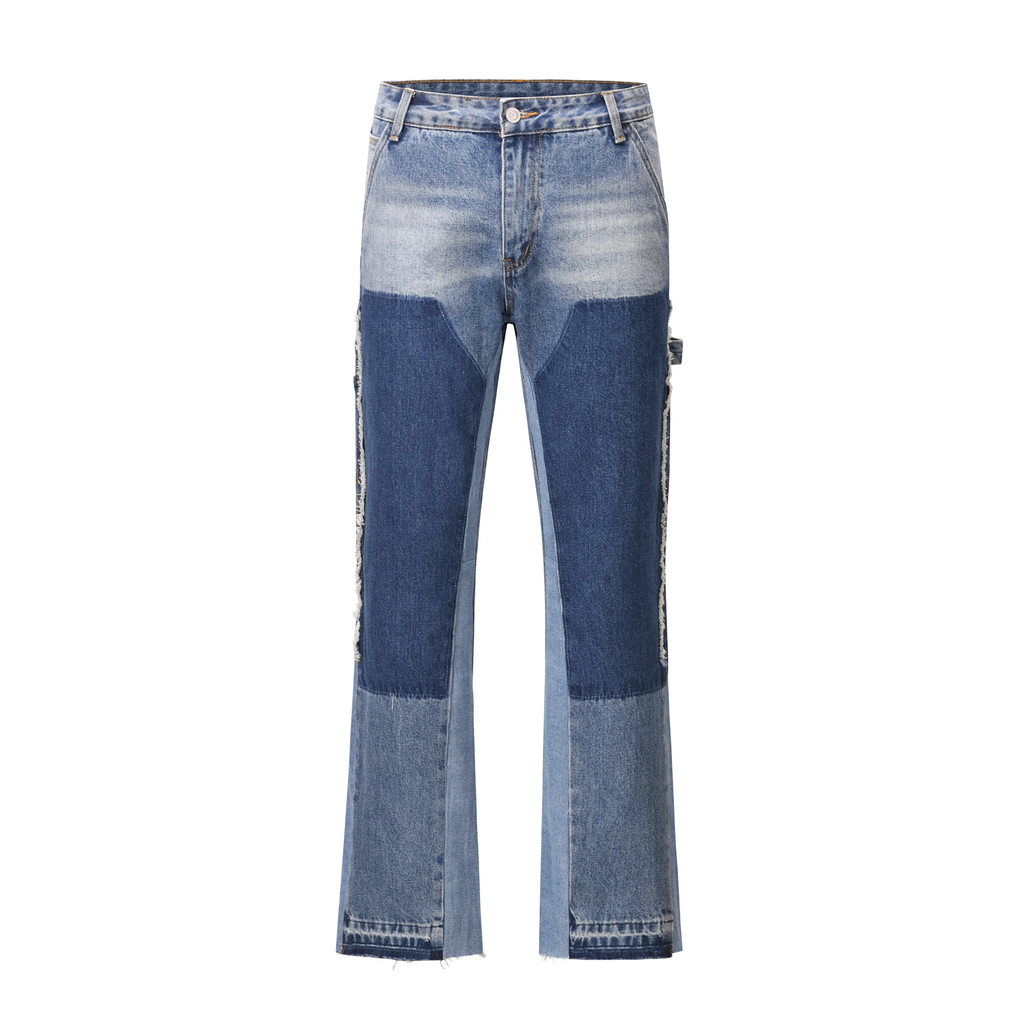 Mens Black Skinny Denim Jeans Distressed Heavy Destruction Washed Ripped Tapered Biker Jeans Streetwear Hip Hop Slim Jean Pants