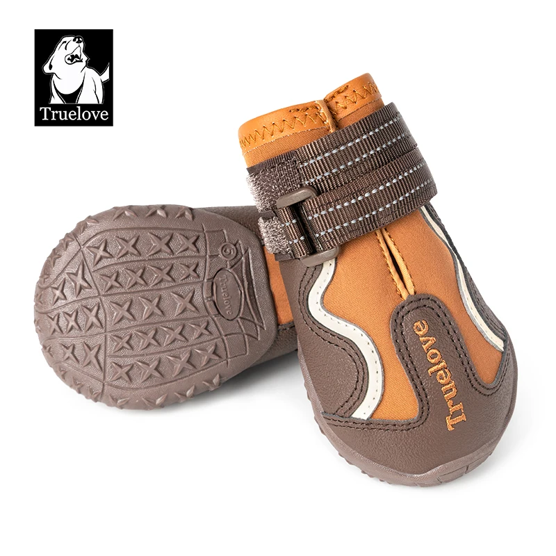 TRUELOVE Pet Shoes TLS3963 Waterproof Trail Shoes For Pets Stone PU TPR Sole Double Hook&Loop Closure Highlighted Reflective