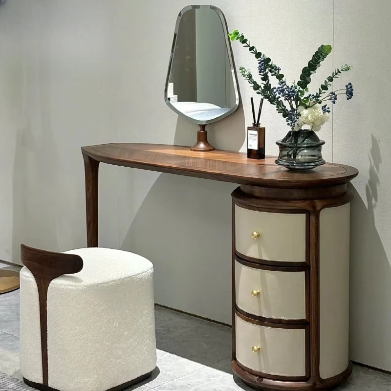 

Solid wood dresser bedroom modern simple light luxury small apartment Internet celebrity dressing table