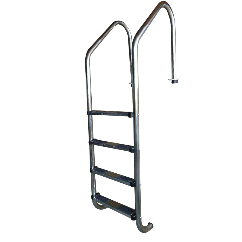 سلم حمام سباحة من الفولاذ المقاوم للصدأ مضاد للانزلاق بخطوتين فوق الأرض #3