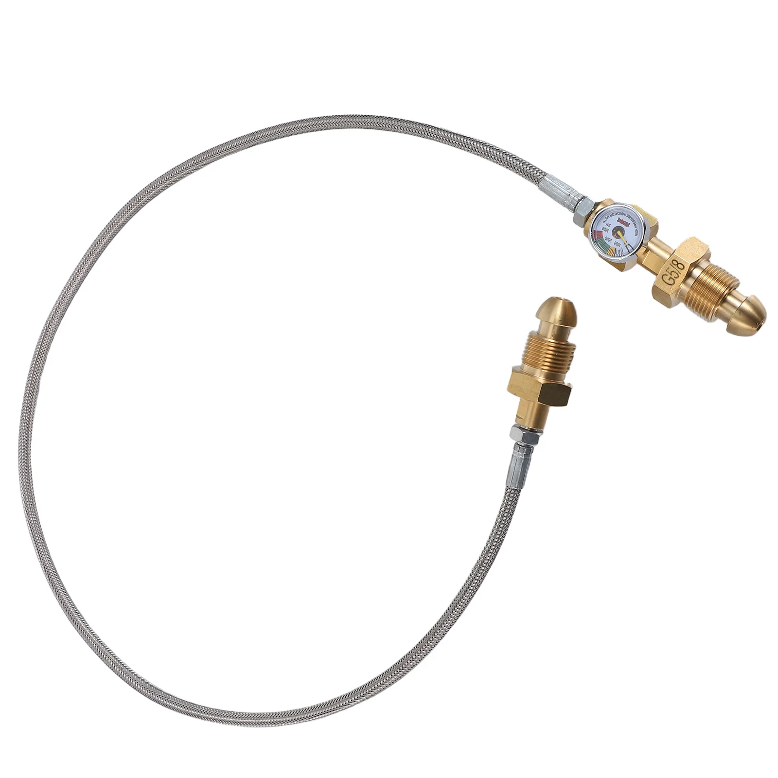 Argon Bottle Conversion Hose G 5/8 Inch Pressure Gauge Line Flexible Cylinder Adapter For Welding Equipment Gas Transfer