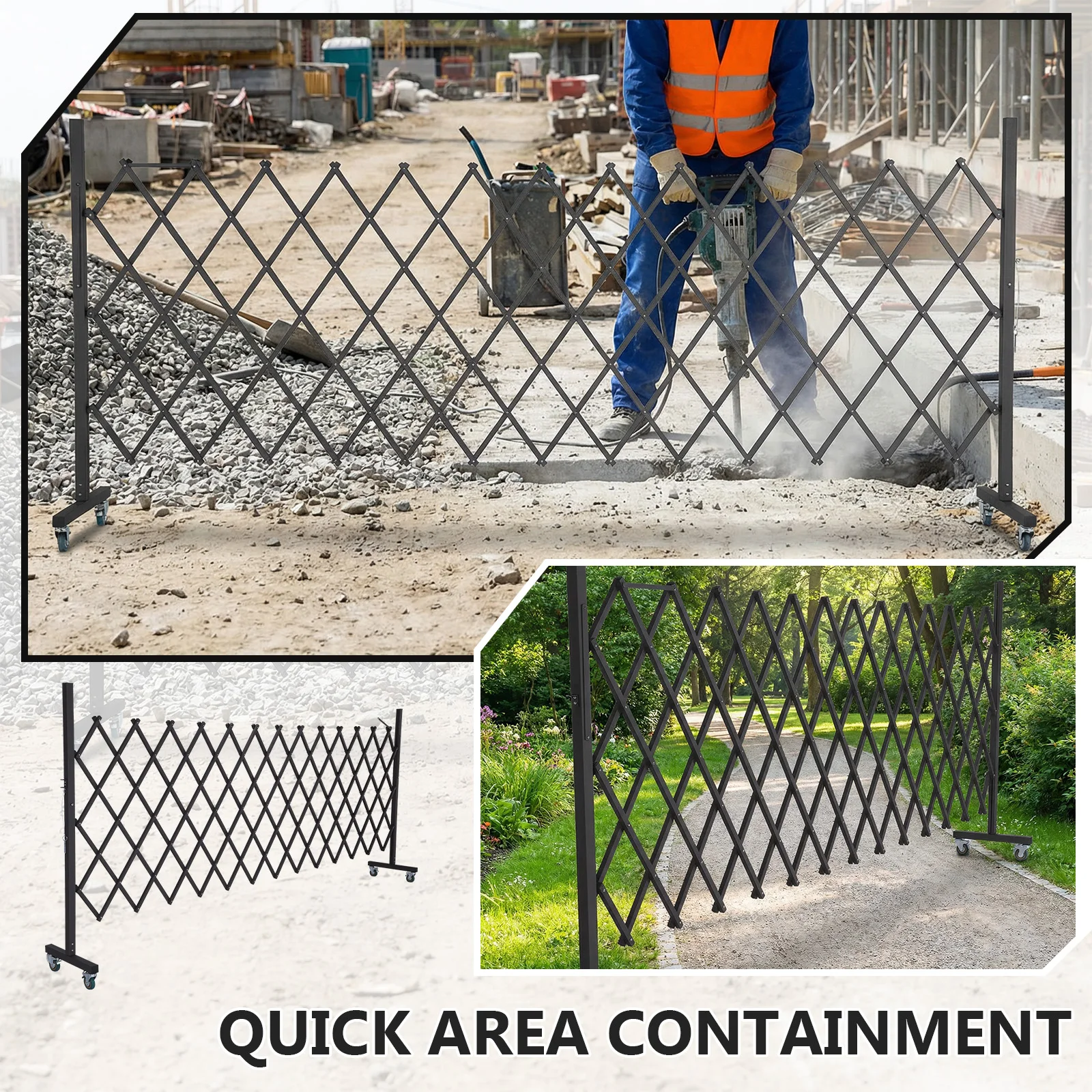 

Раздвижная промышленная металлическая барьерная конструкция на колесиках с поворотом на 0-180 градусов для гаража, дома, склада