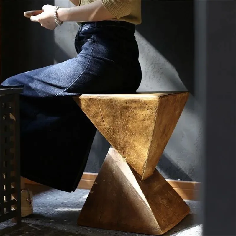 Nordic minimalist magnesium oxide coffee table art B & B living room sofa imitation wood grain edge