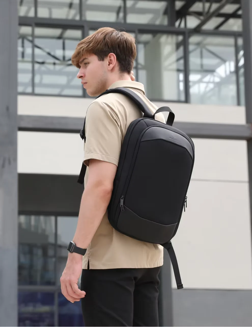 HK High-Quality Business Commuter Backpack Expandable Waterproof Laptop Backpack Men’s Large-Capacity Business Travel Backpack