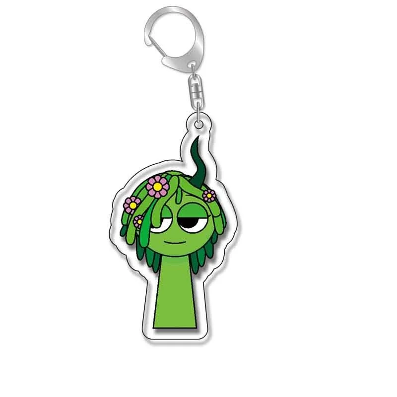 อะคริลิค Sprunki พวงกุญแจสําหรับอุปกรณ์เสริมจังหวะกล่อง Oren Raddy สีเทา Brud Vineria จี้ Keyring Key CHAIN เครื่องประดับแฟนของขวัญ