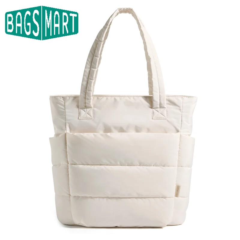 

BAGSMART Tote Bag for Women Lightweight PaddedTote Bag with Compartments Shoulder Bag Handbag for Travel Work Gym