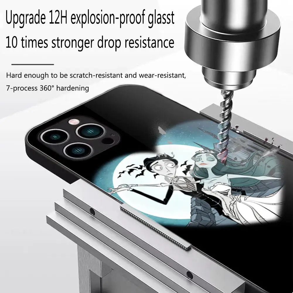 Custodia per telefono Corpse Bride per IPhone 17 16 15 Pro Max 14 13 12 Mini Plus Samsung S25 24 23 Custodia per telefono Ultra Glass