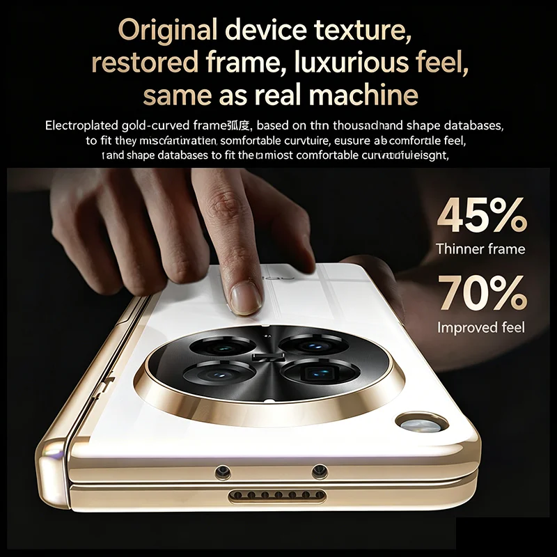 

Luxury Electroplated Clear Case For Oppo Find N6 Built-in Kickstand Screen Protector Hinge Full Protective Phone Case Cover