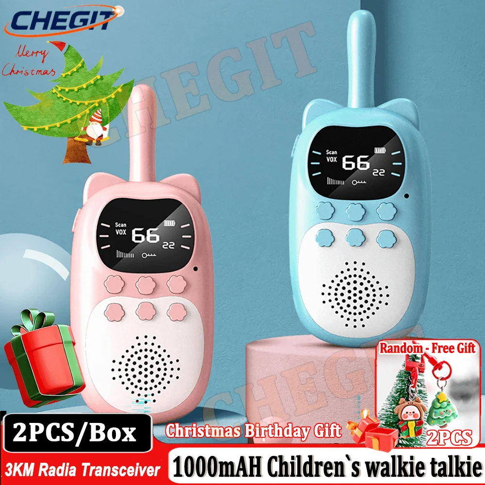 

Kids Walkie Talkie 2PCS Electronic Toys Children Spy Gadgets Baby RadioPhone 3km Range Christmas Birthday Gift For Boys Girls