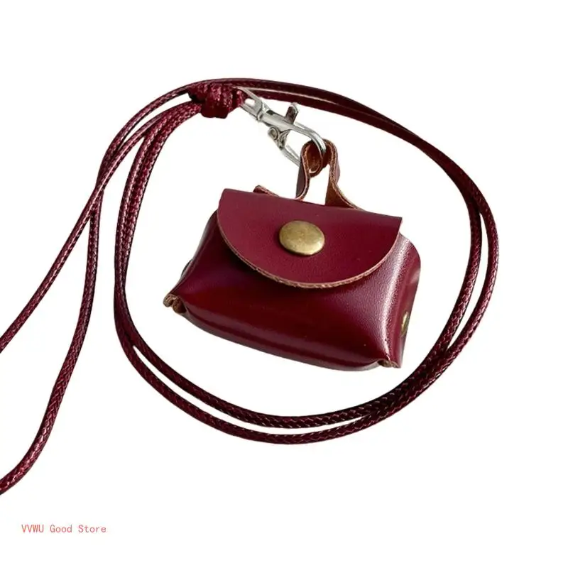 Compact Leather Coin Necklace Fashionable Bag Ladies Accessories