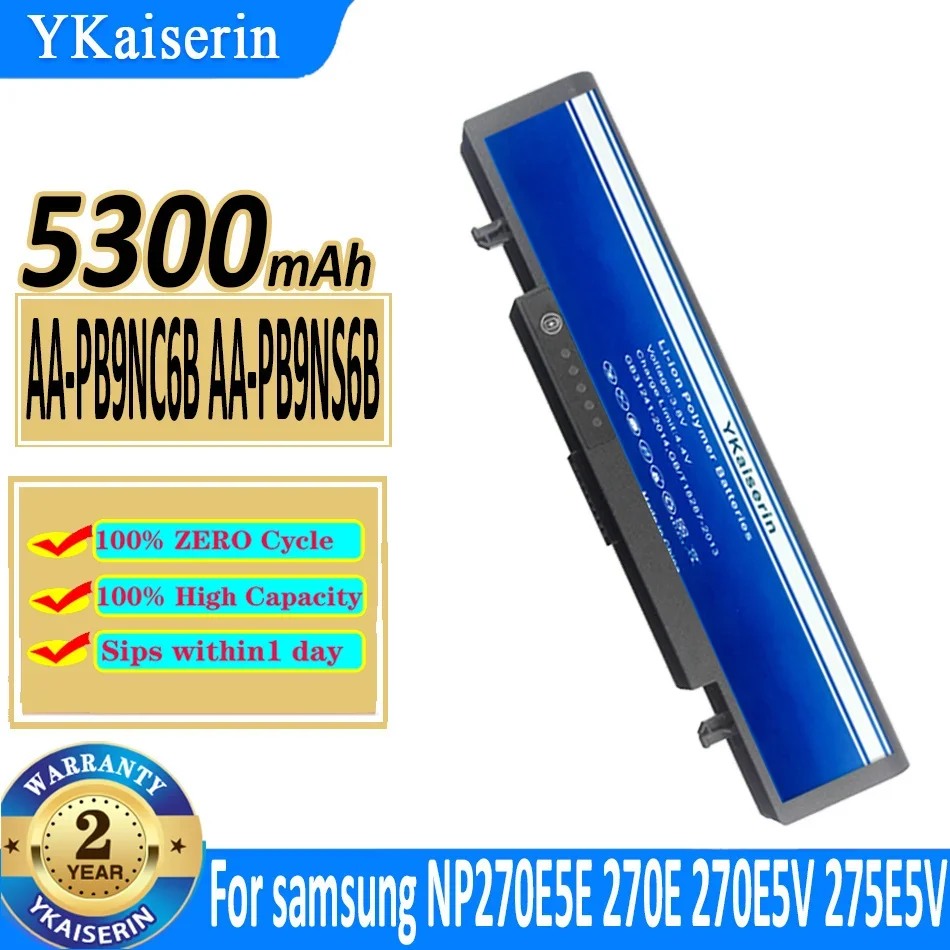 

5300mAh YKaiserin Battery AA-PB9NC6B AA-PB9NS6B AAPB9NC6B AAPB9NS6B For samsung NP270E5E 270E 270E5V 275E5V Batteries