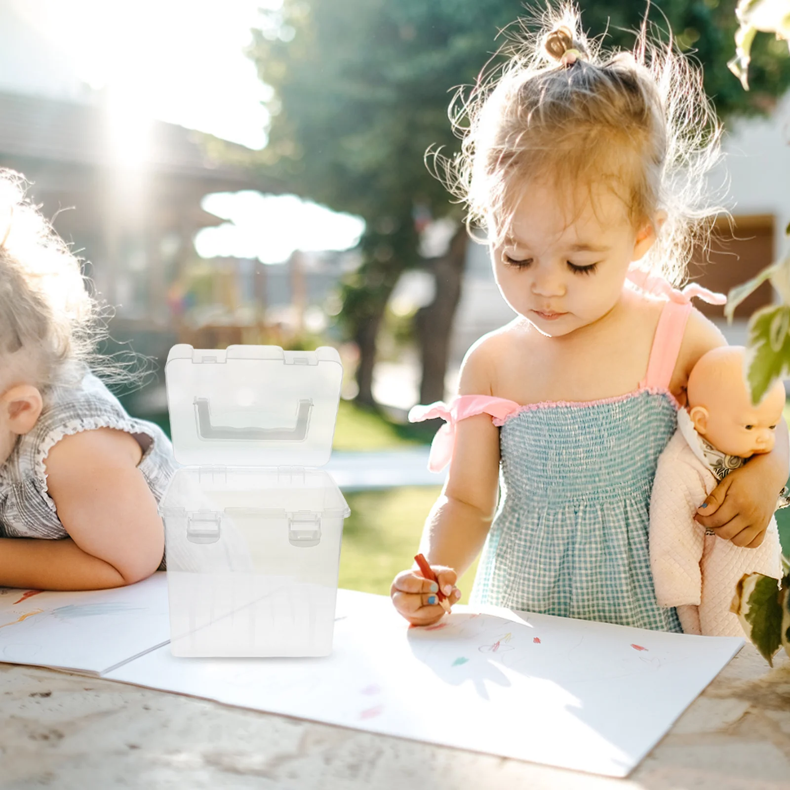 

48-Slot Clear Plastic Marker Organizer Case Portable Pen Storage Box Marker Carry Case for Artist Pencil Storage