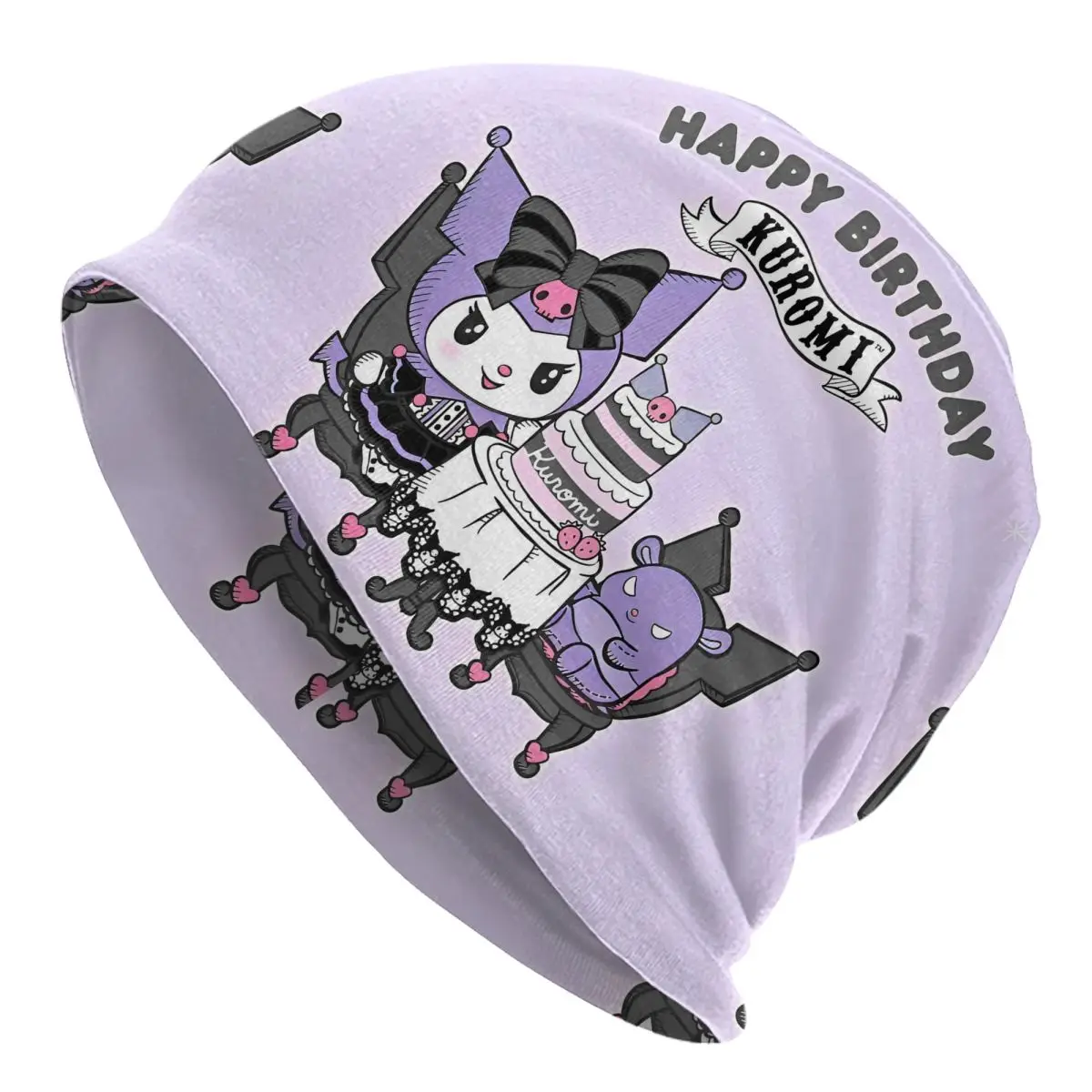 

Cute Cartoon Kuromi Bonnet Hats Cool Outdoor Skullies Beanies Hats Sanrio for Men Women Summer Head Wrap Cap