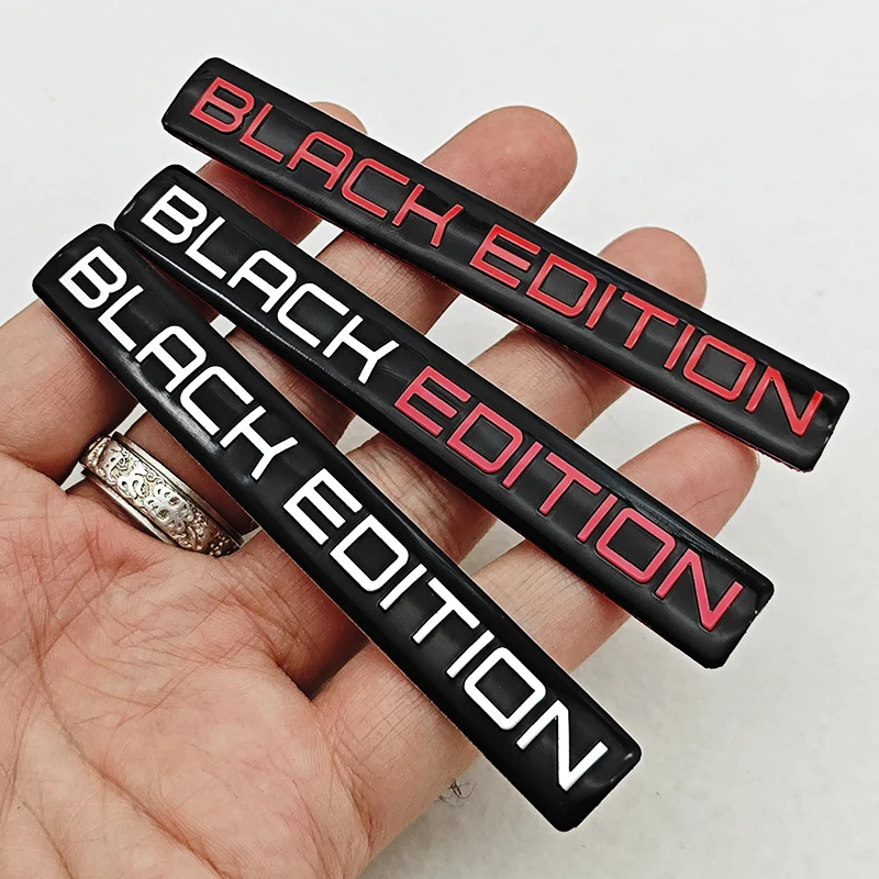 3D Aluminium Car Motorcycle Trunck Logo Black Edition Emblem Badge Decal Car Sticker Universal Accessories