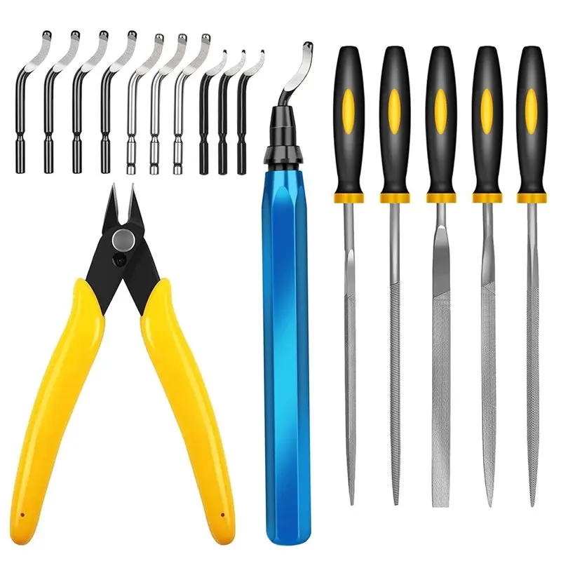 

Mar.High Speed Steel Blade 3D Print Deburring Tool Set 11Pc Burr Removal 5Pcs Needle File 1Pc Micro Wire Cutter Included