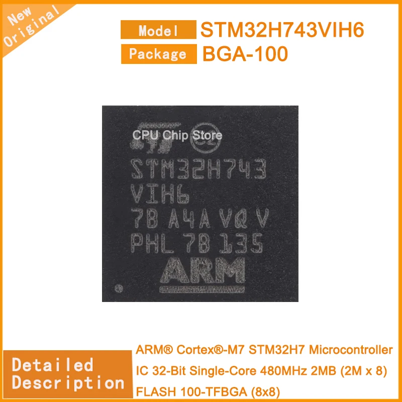 

Новый оригинальный микроконтроллер STM32H743VIH6 STM32H743, 32 бит, 480 МГц, 2 Мб (2M x 8), флеш-память 100-TFBGA (8x8), 1 ~ 5 шт.