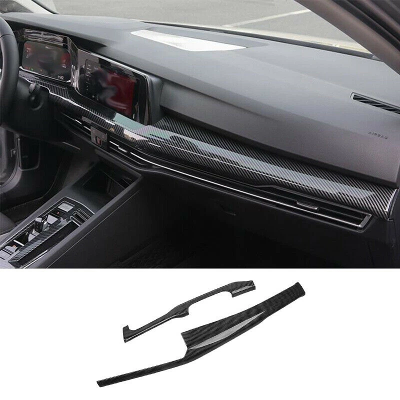 2PCS Car Center Control Panel Trim Dashboard Protective Cover Strips for Golf 8 MK8 R 2020 2021