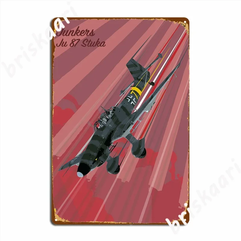 Junkers Ju 87 Stuka Metal Sign Wall Painting Décor Wall Cave Customize Tin Sign Poster