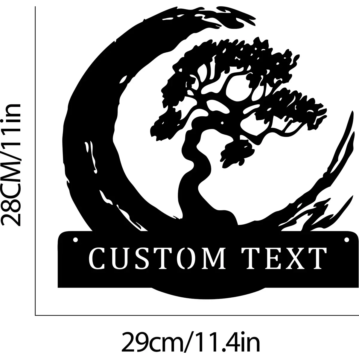 パーソナライズされた盆栽の木,壁の芸術,名前のサイン,部屋の装飾,金属の家の装飾