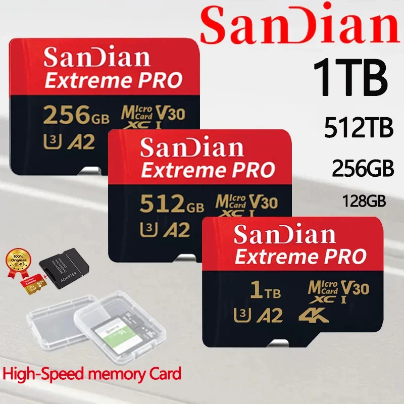 2024 Original Micro TF SD Card High Speed Memory Card 256GB 512GB SD Card Flash TF For Phone Table Laptop