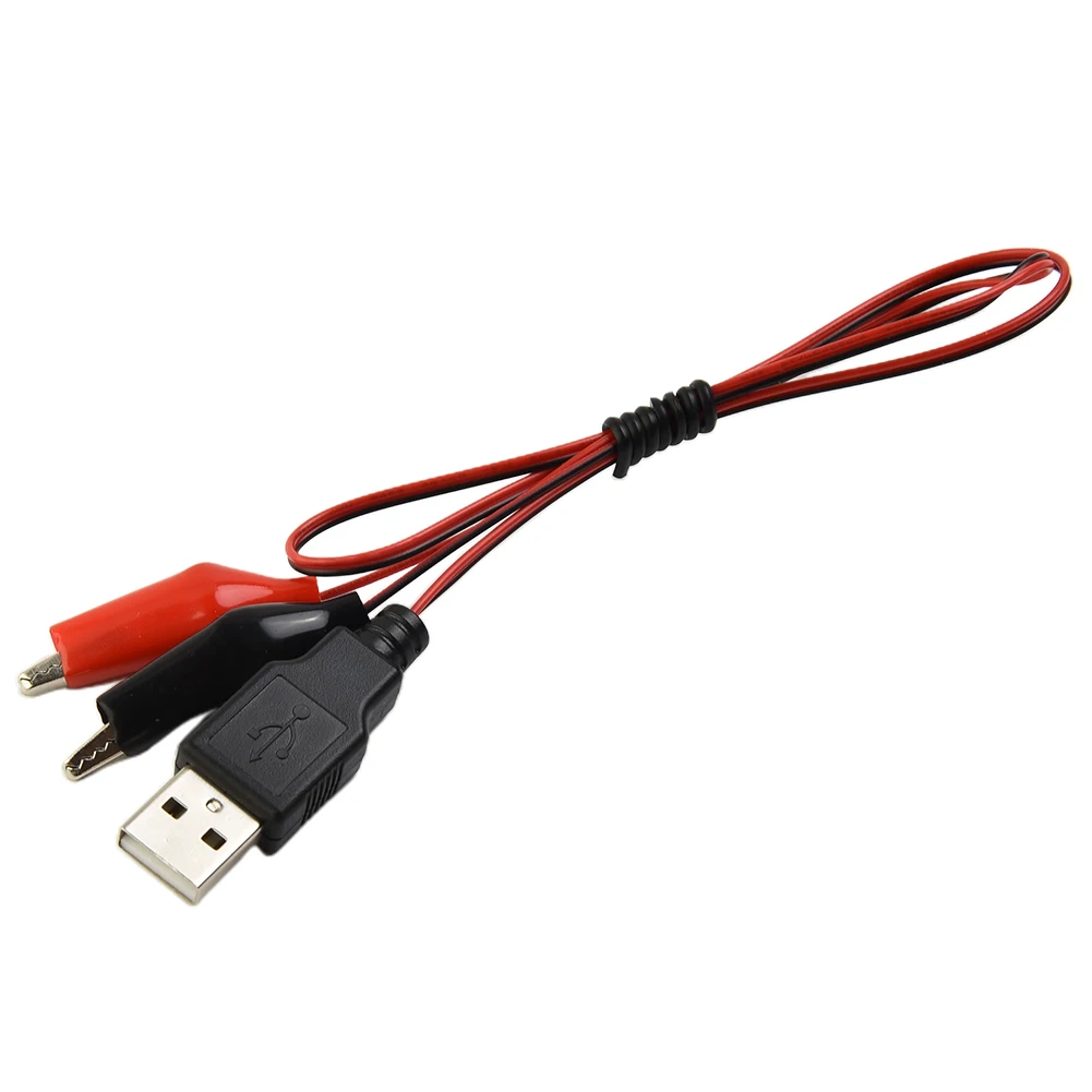 Clamp Test Clip 1pcs 50cm Cable Power Adapter Red And Black Supply Testing USB Male/Female Connector