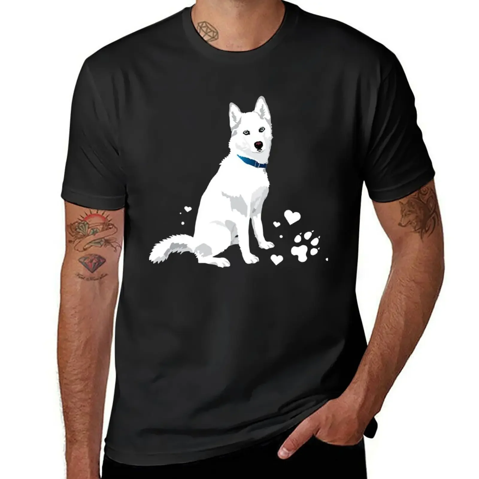 

cute white Siberian Husky - sweet white Snow dog T-Shirt summer shirt shirts graphic plain white t shirts men