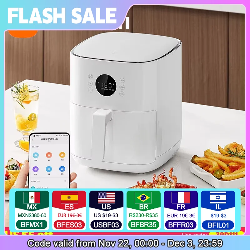 XIAOMI MIJIA Air Fryer 4.5L Multifunctional Household Low Oil And Light Fat Fryer Intelligent NTC Precise Temperature Control