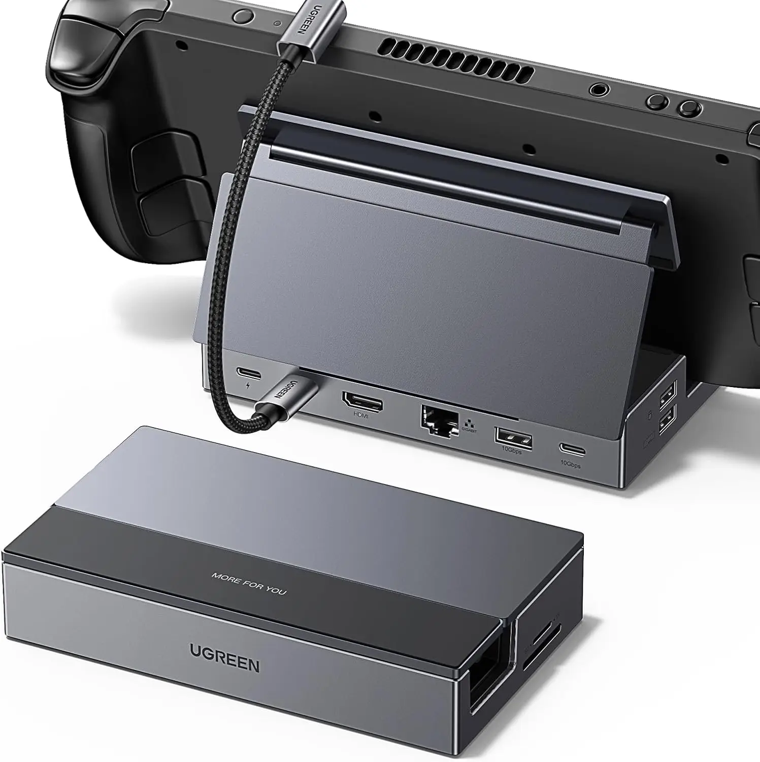 

9-in-1 USB C Docking Station Foldable Stand for Handheld Gaming Consoles, 4K HDMI, Gigabit Ethernet, PD 100W Fast Charging