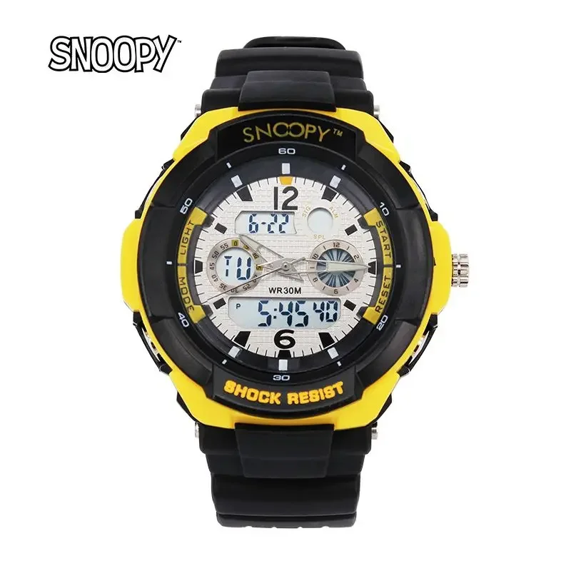 Snoopy Boy's new multi-functional cool luminous personalized digital pointer dual display sports waterproof electronic watch