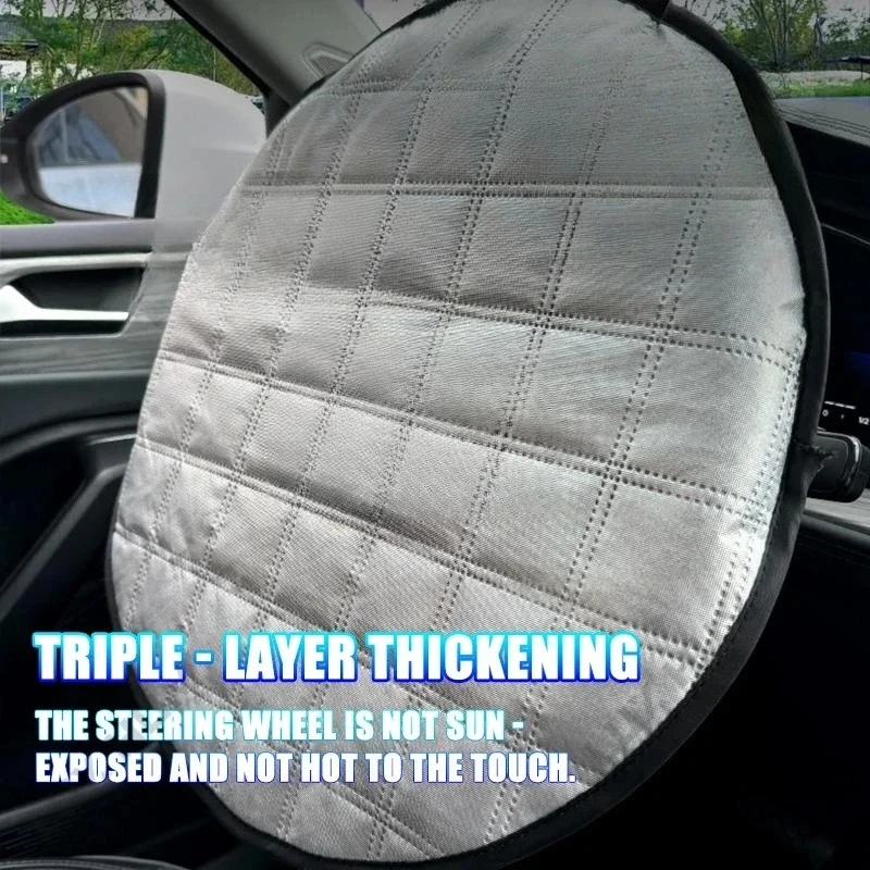Capa Protetora Universal para Volante de Carro 42CM com Bloqueio UV e Proteção Solar Contra o Envelhecimento