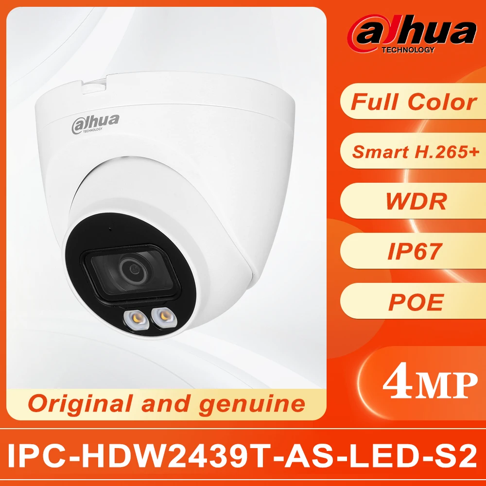 Dahua 4MP Lite Full-color Fixed-focal Eyeball Network Camera IPC-HDW2439T-AS-LED-S2