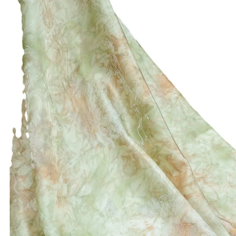 Traditional tie-dyed silk blended jacquard satin fabric new Chinese-style national trend cheongsam Han clothing