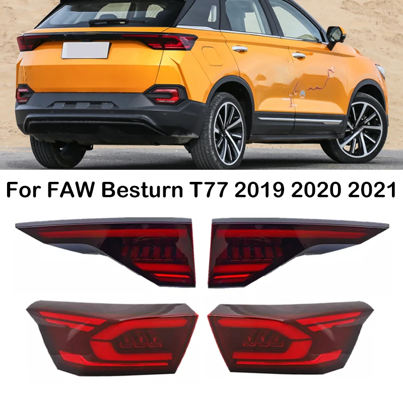 

For FAW Besturn T77 2019 2020 2021 LED Car Rear Bumper Tail Light Tail Lamp Tail Reverse Stop Brake Lamp Taillights With Rhythm