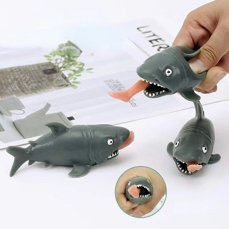 

Novelty Shark Squeeze Ball Toy Relieves Stress Pop Funny Prank Toy Anti-stress Vent Ball Slow Rebound Decompression Gaming Kids